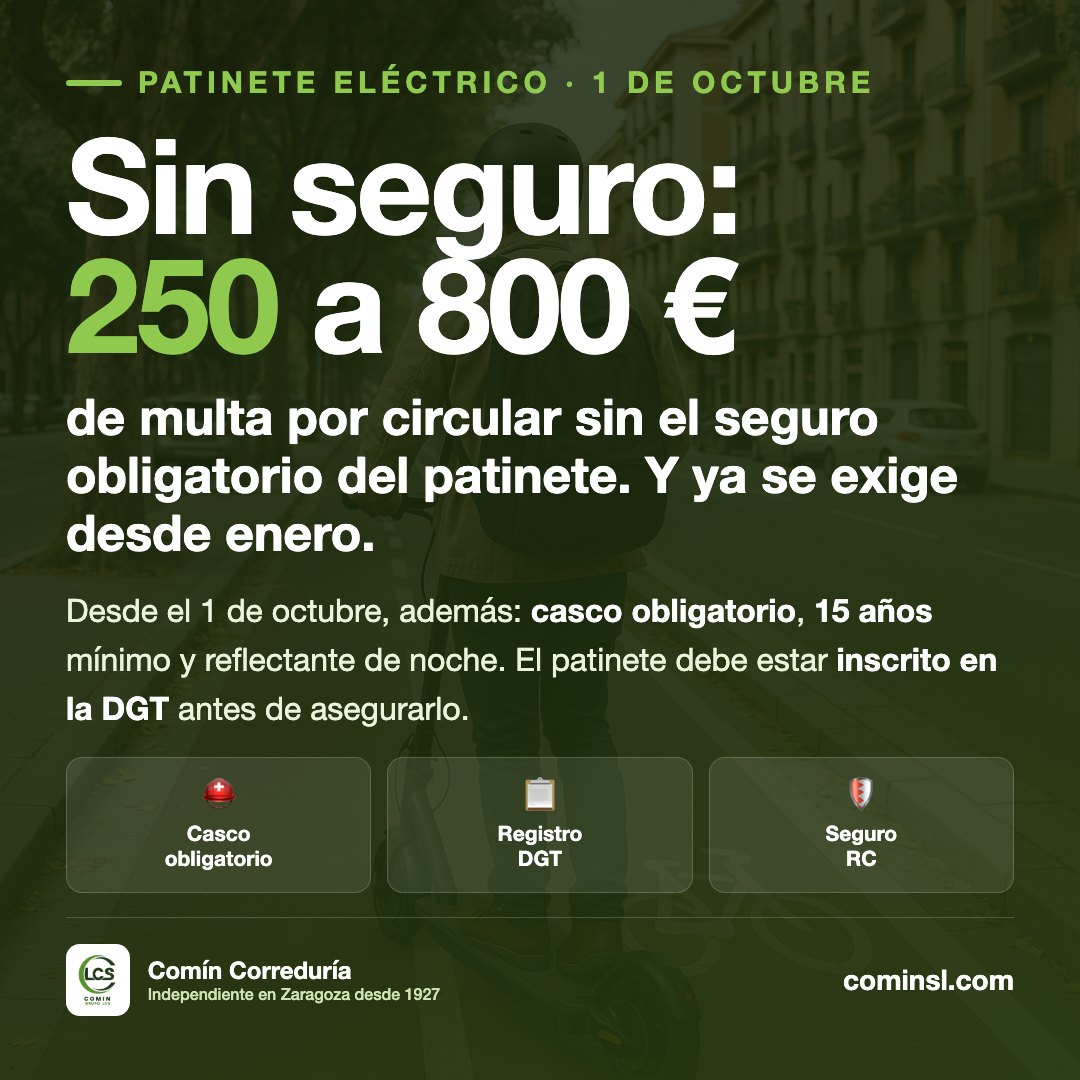 Multa por circular sin seguro obligatorio del patinete eléctrico